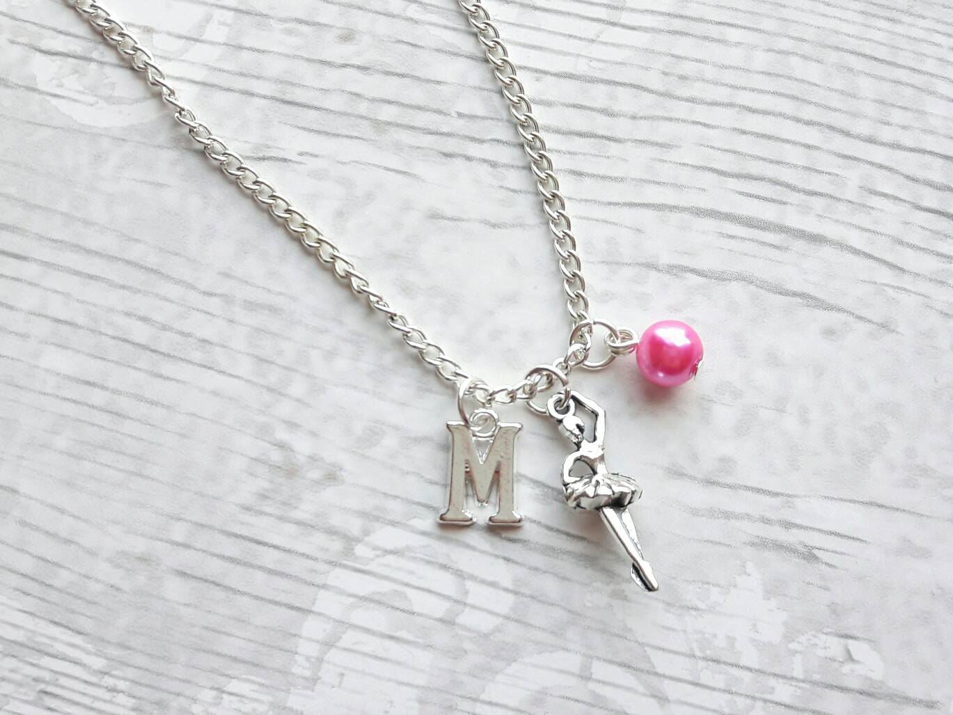 ballerina necklace, ballet dancer jewelry, dance necklace, personalised necklace, dance recital jewellery, gifts for girls, dancing present