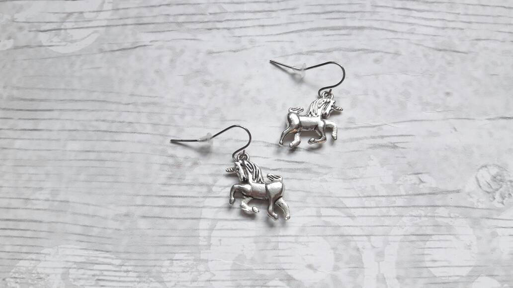 Unicorn earrings, horse jewelry, fairytale jewellery, summer accessory, princess present, gifts for kids, believe in unicorns