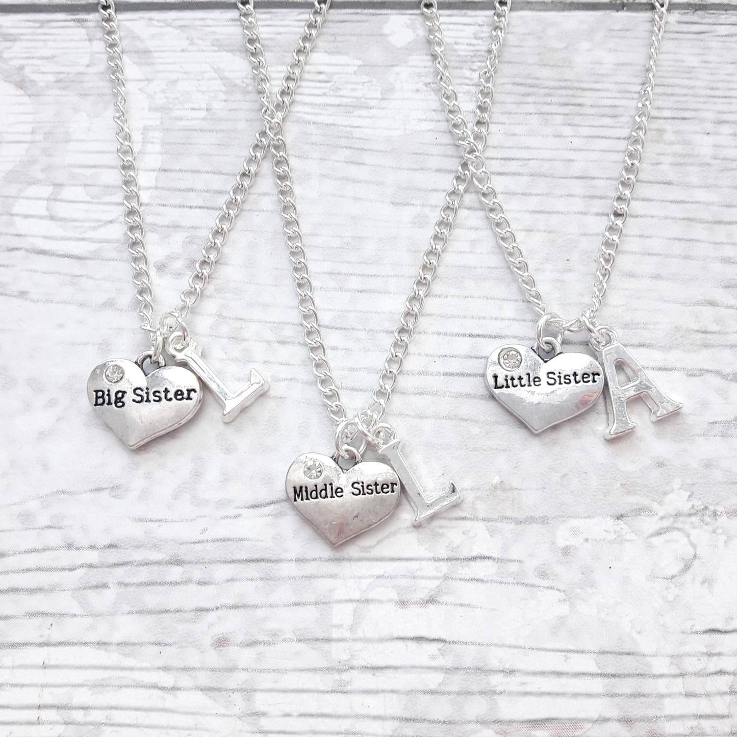 sister necklace, initial necklace, best friend jewellery, gift for sister, big sister present, friendship jewelry, sibling gift