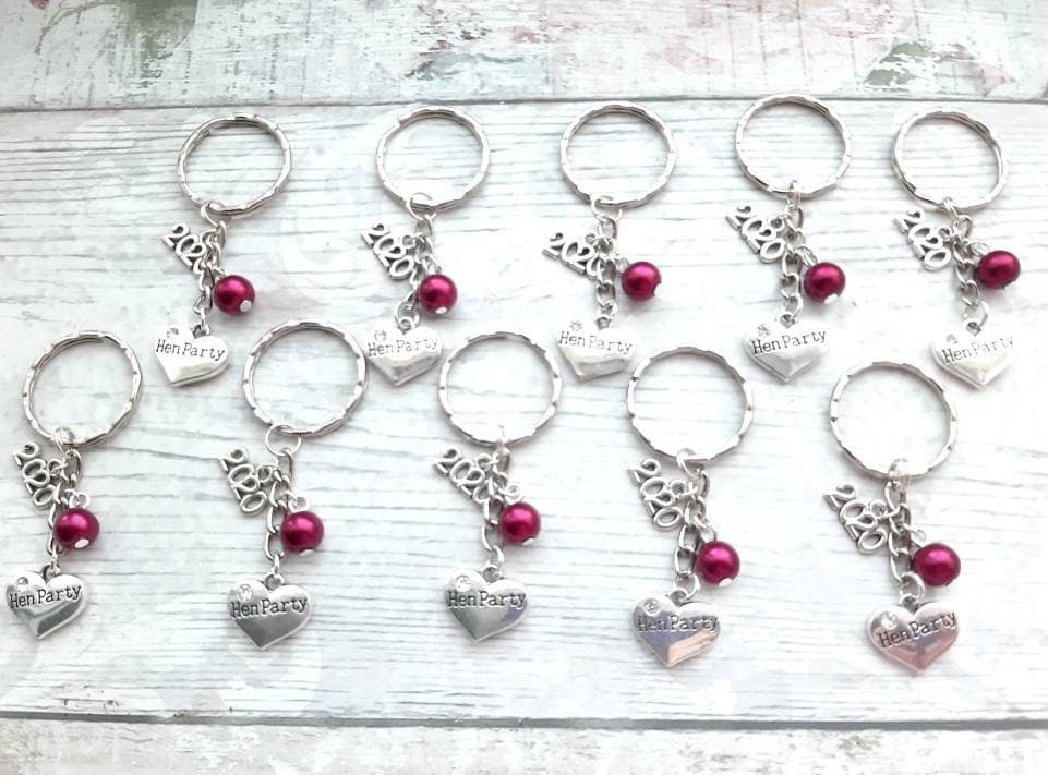hen party keyring, bachelorette keychain, bridal shower gifts, hen do favor, gift bag filler, hen night keepsake, thank you gifts for hens