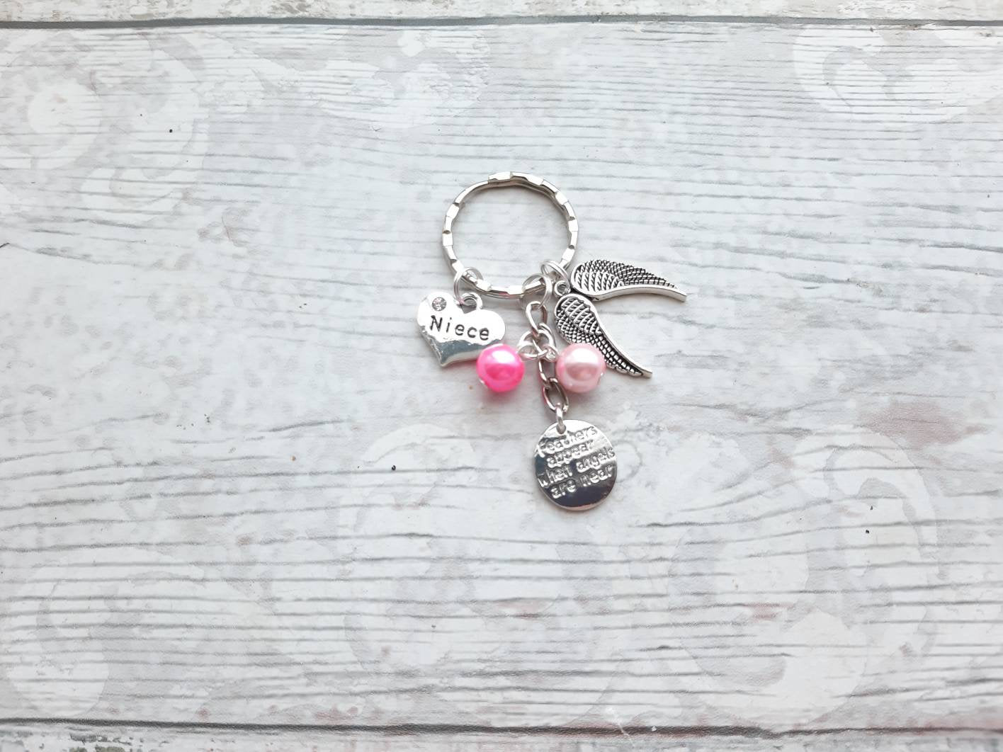 lost loved one memorial, angel wing keyring, guardian angel keychain, feathers appear when angels are near bagcharm, baby loss keepsake