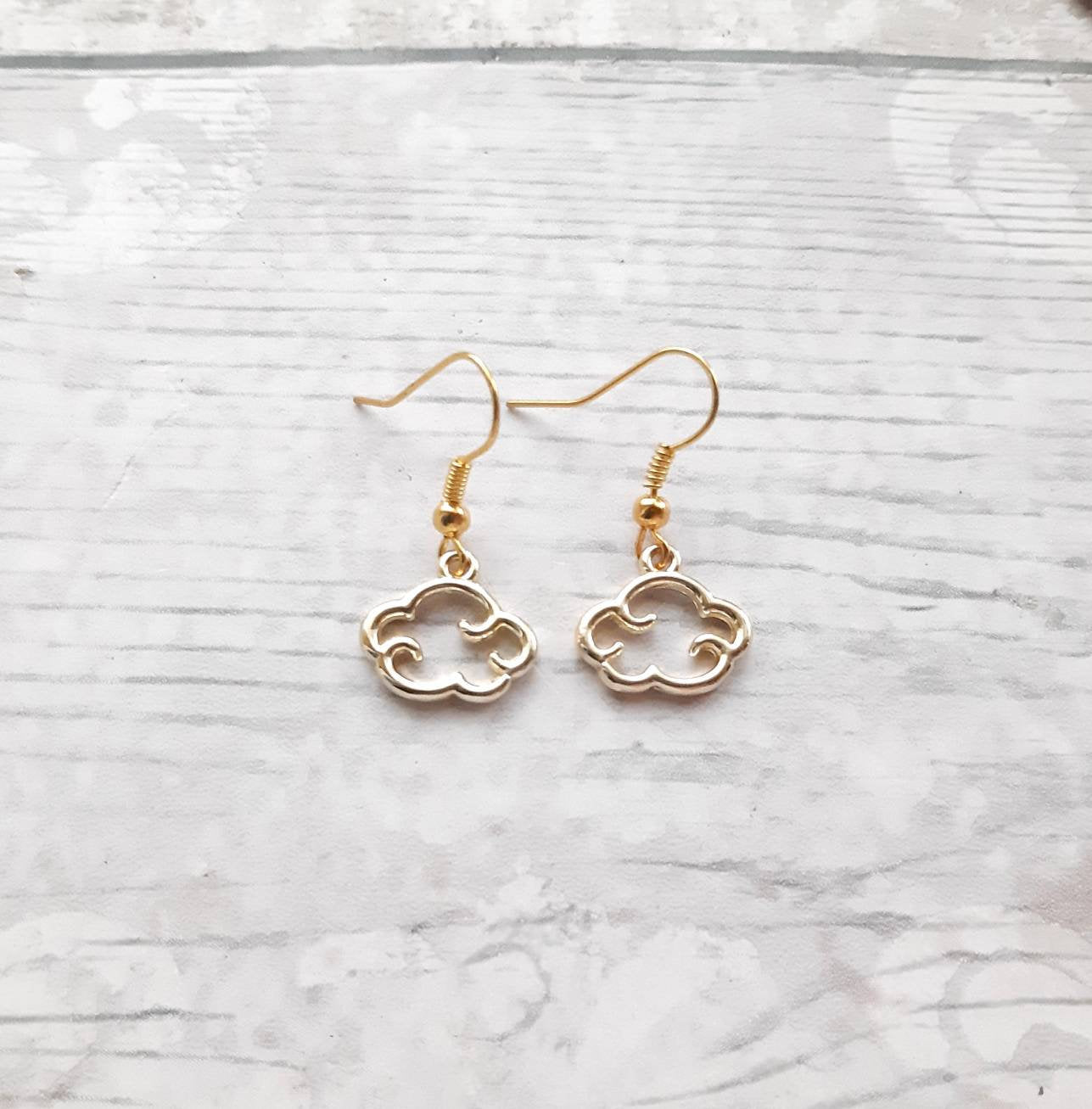 Cloud earrings, weather jewellery, rain cloud warrings, sky lover present, cute gifts for girls