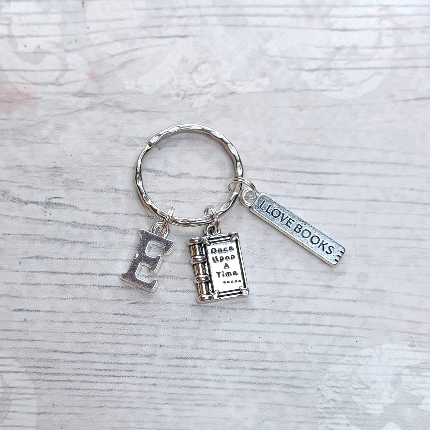 Book keyring, once upon a time keychain, book lover gift, reader present, I love to read, bookwork present, reading accessory