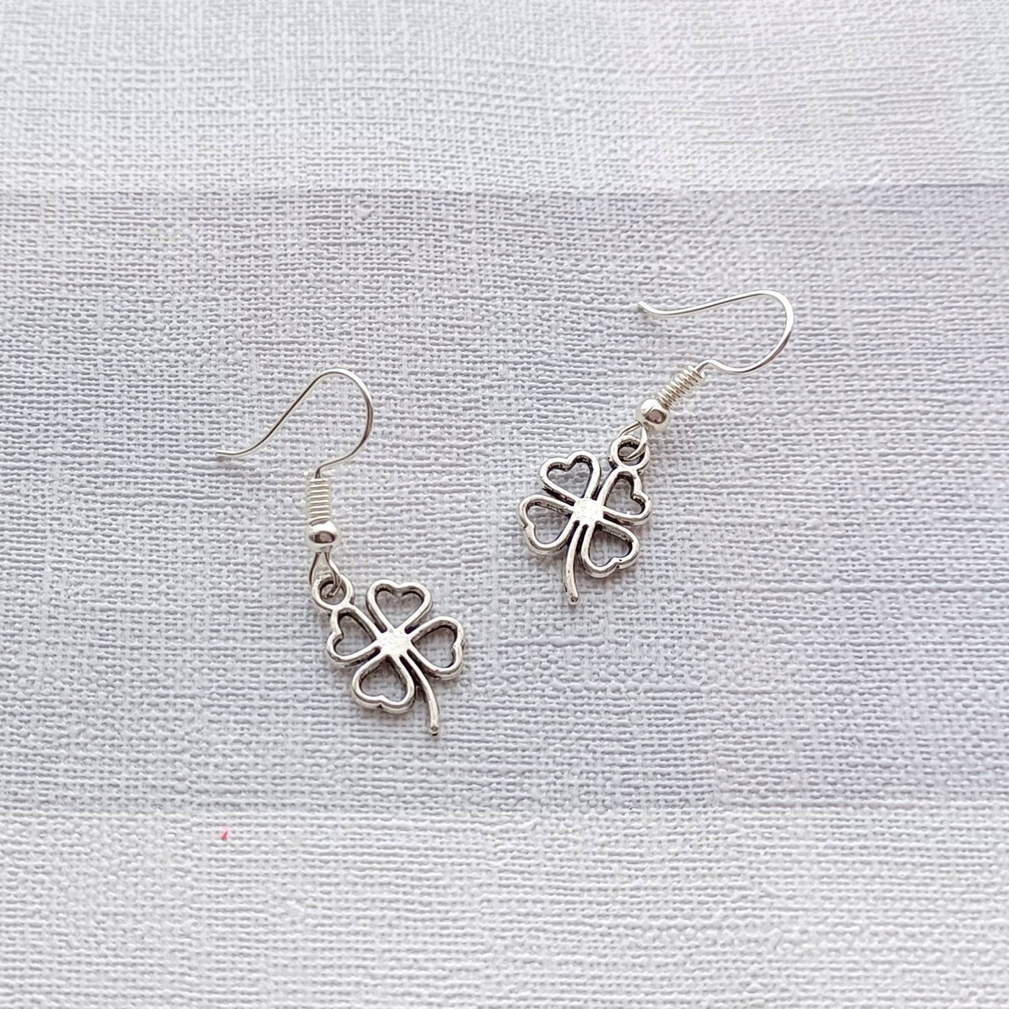 Clover earrings, shamrock earrings, four-leaf clover jewellery, good luck present, st patricks day gift