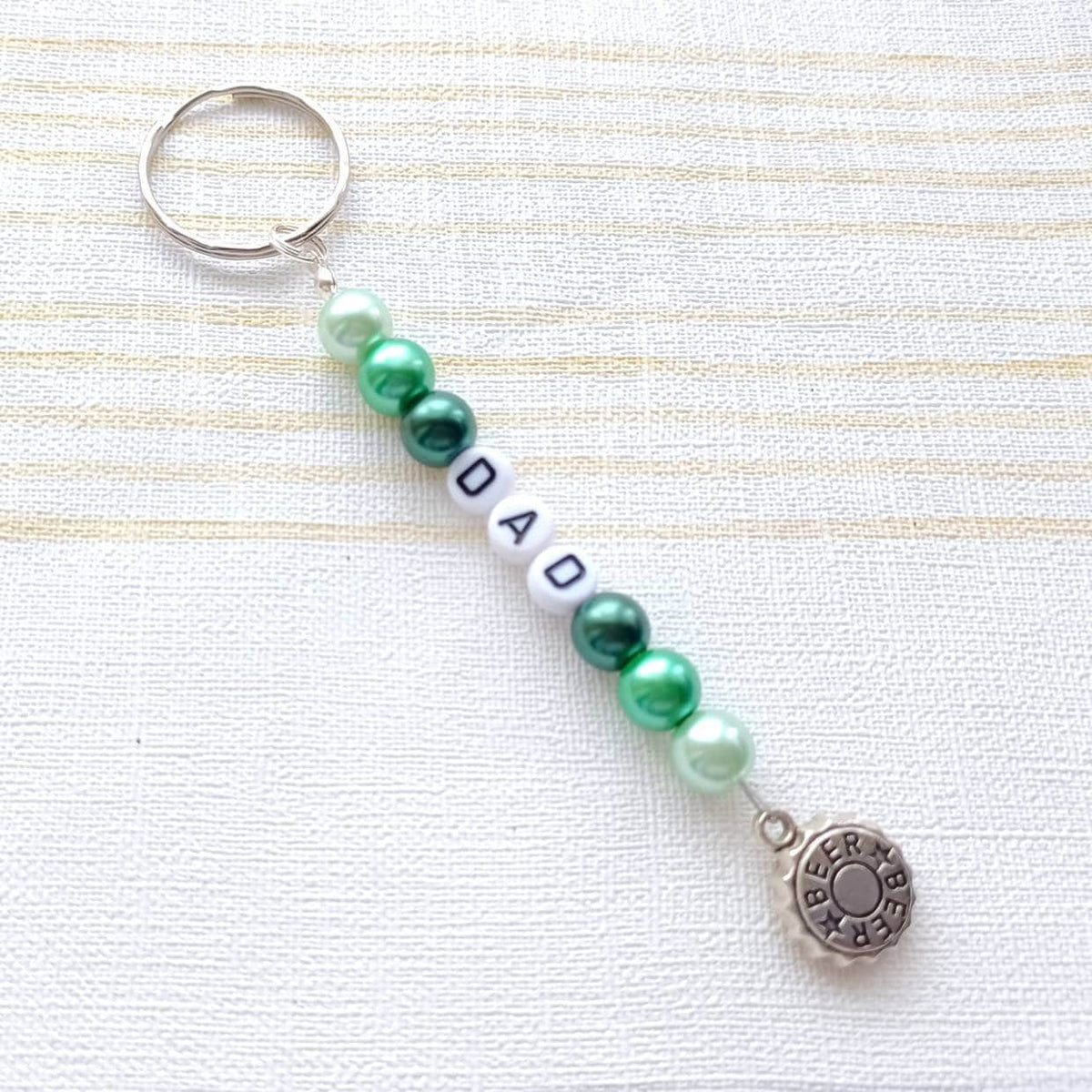 Dad keyring, daddy bag charm, personalised name keychain, fathers day gift, coat tag, gift for him