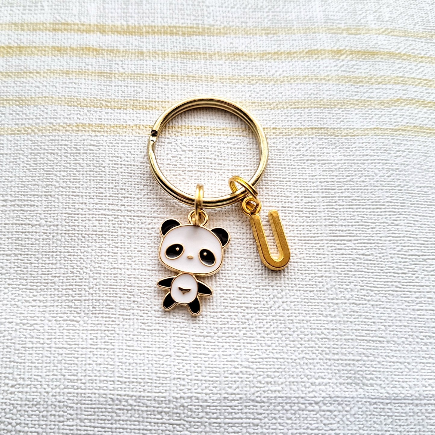 Panda keyring, animal keychain, personalised initial bag charm, animal lover, mothers day gift, birthday present, gifts for teenagers