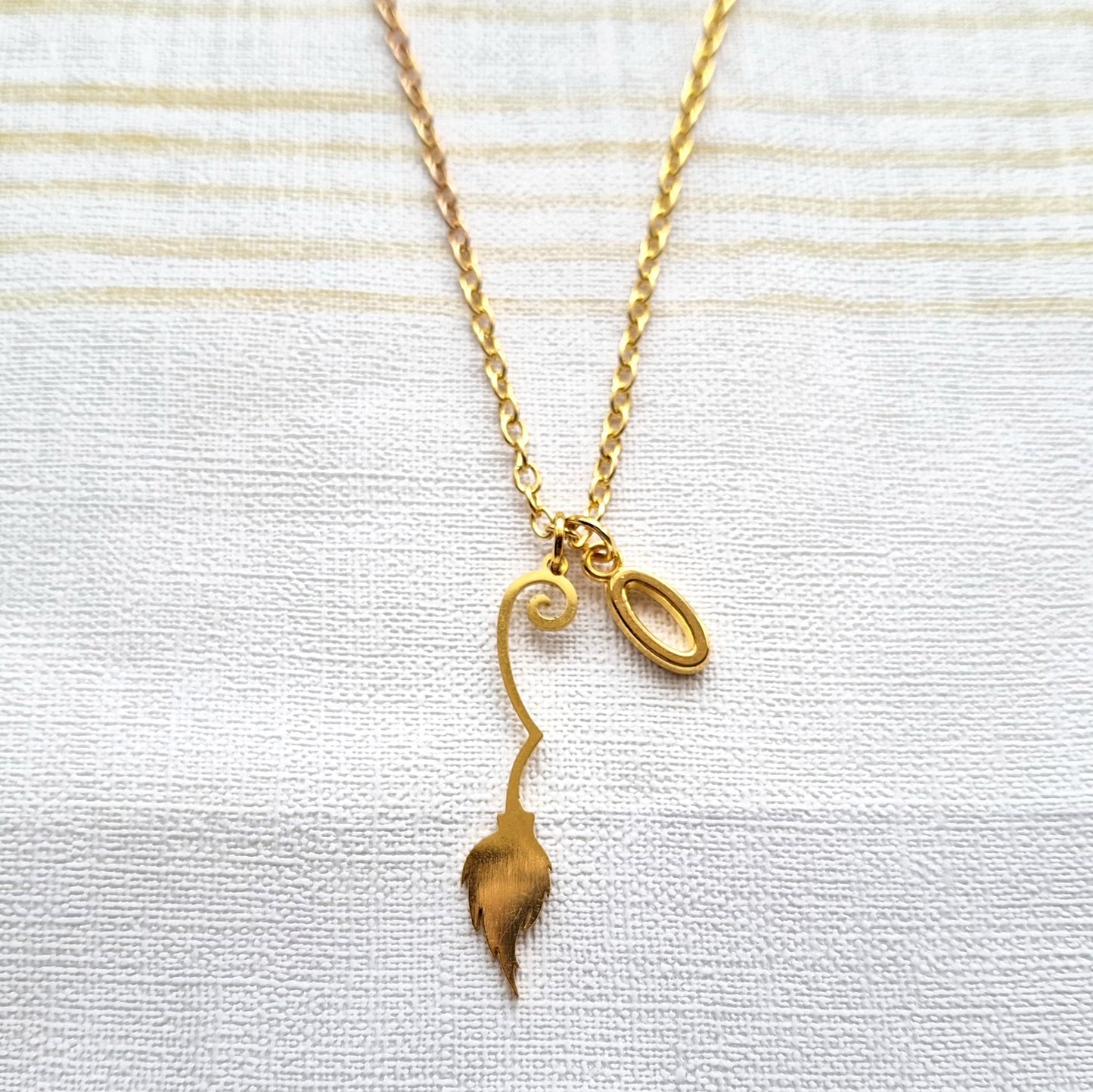 Witches broom necklace, broomstick jewellery, halloween party gift, witchcraft pendant, present for wizard