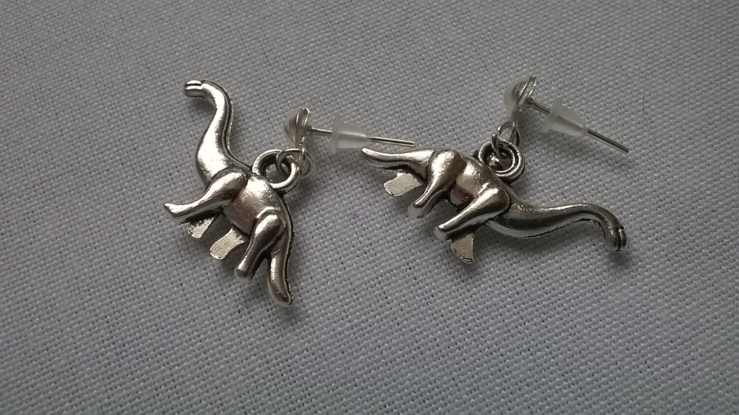 brachiosarous earrings, dinosaur earrings, reptile charm, animal jewellery, dino jewelry, retro handmade earrings, gifts for her