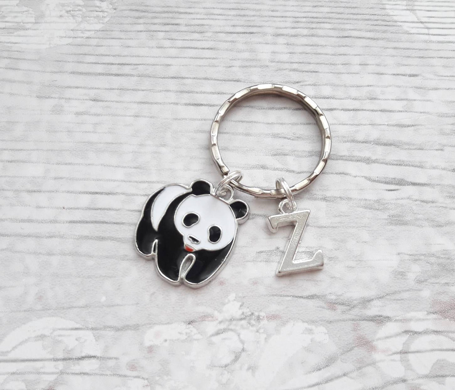 panda keyring, animal keychain, personalised bag charm, initial keyring, panda lover, mothers day gift, birthday present, gifts for mum
