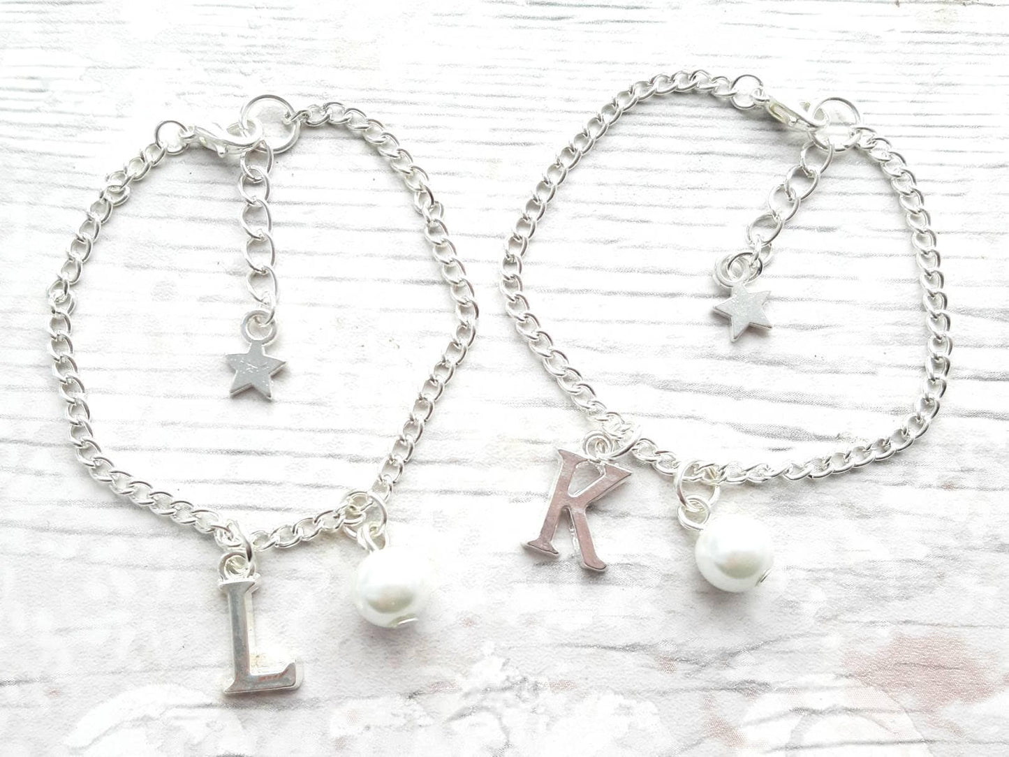 initial bracelet, personalised letter jewellery, flowergirl jewellery, bridesmaid gift, thankyou jewelry, bridal jewelry, maid of honor gift