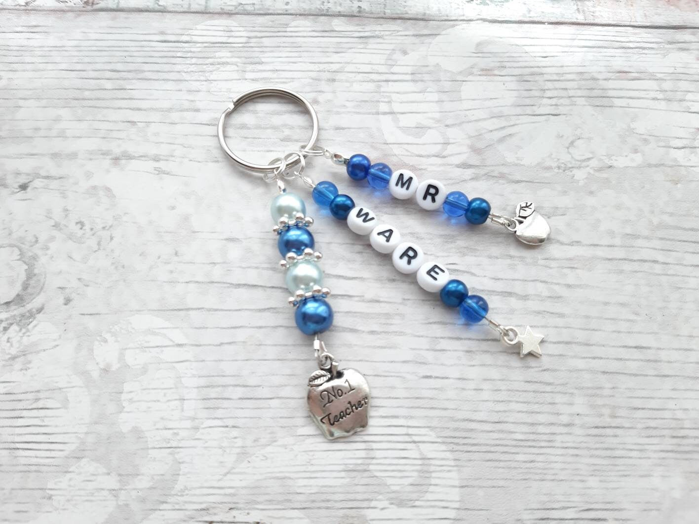 teacher keyring, best teacher keychain, teacher appreciation, special teacher gift, end of term present, personalised teacher present