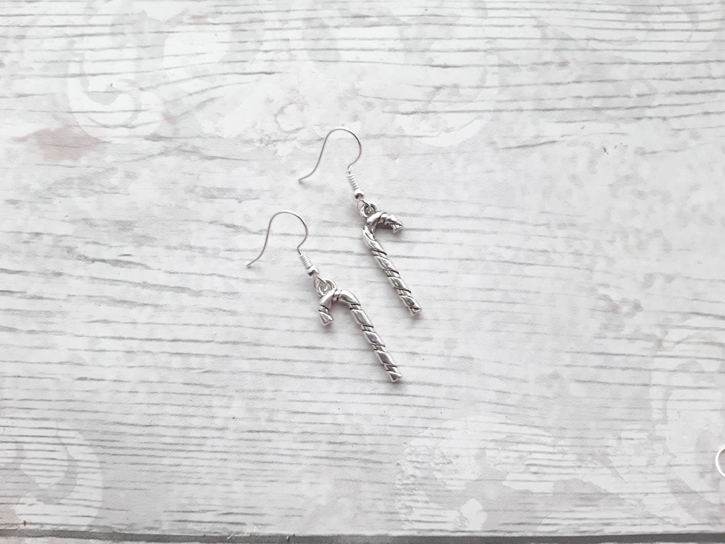 Candy cane earrings, christmas earrings, festive christmas jewellery, xmas jewelry, stocking filler, secret santa gift