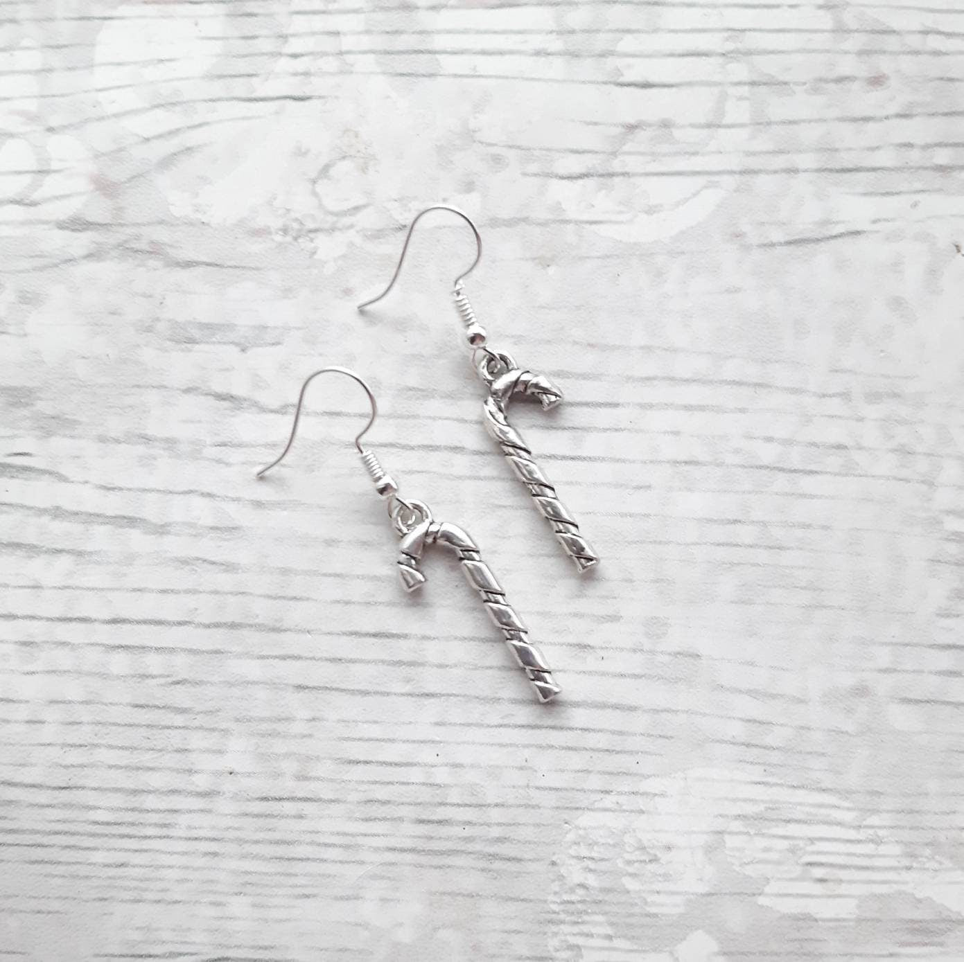 Candy cane earrings, christmas earrings, festive christmas jewellery, xmas jewelry, stocking filler, secret santa gift