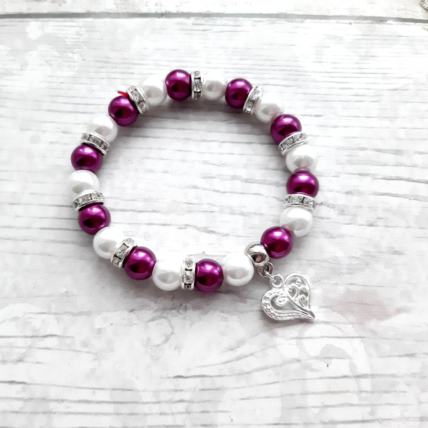 Heart bracelet, valentines day present, romantic love jewellery, wedding present, children's jewellery, gift for wife, present for partner