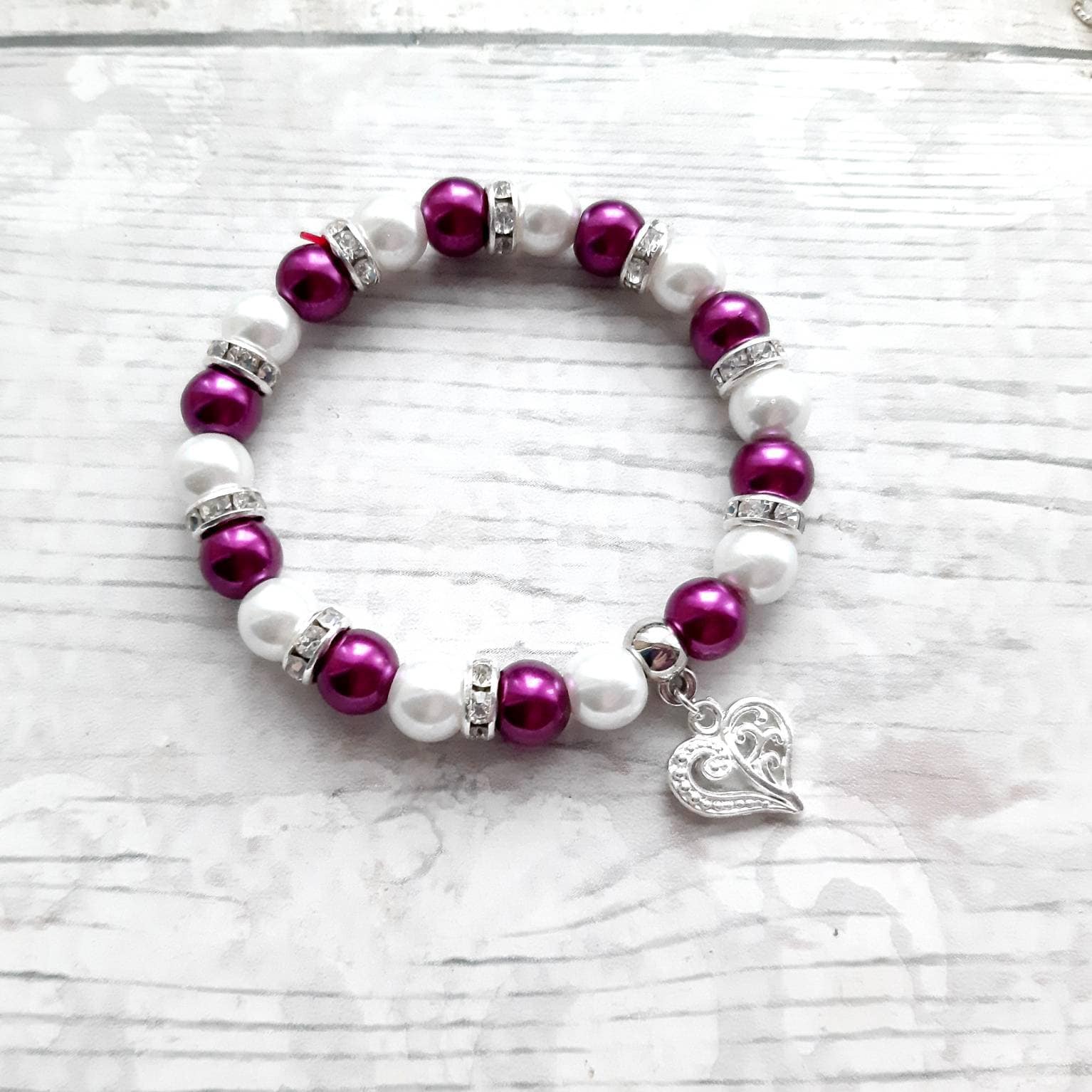Heart bracelet, valentines day present, romantic love jewellery, wedding present, children's jewellery, gift for wife, present for partner