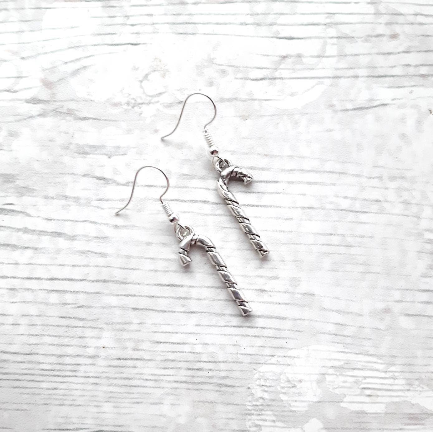 Candy cane earrings, christmas earrings, festive christmas jewellery, xmas jewelry, stocking filler, secret santa gift