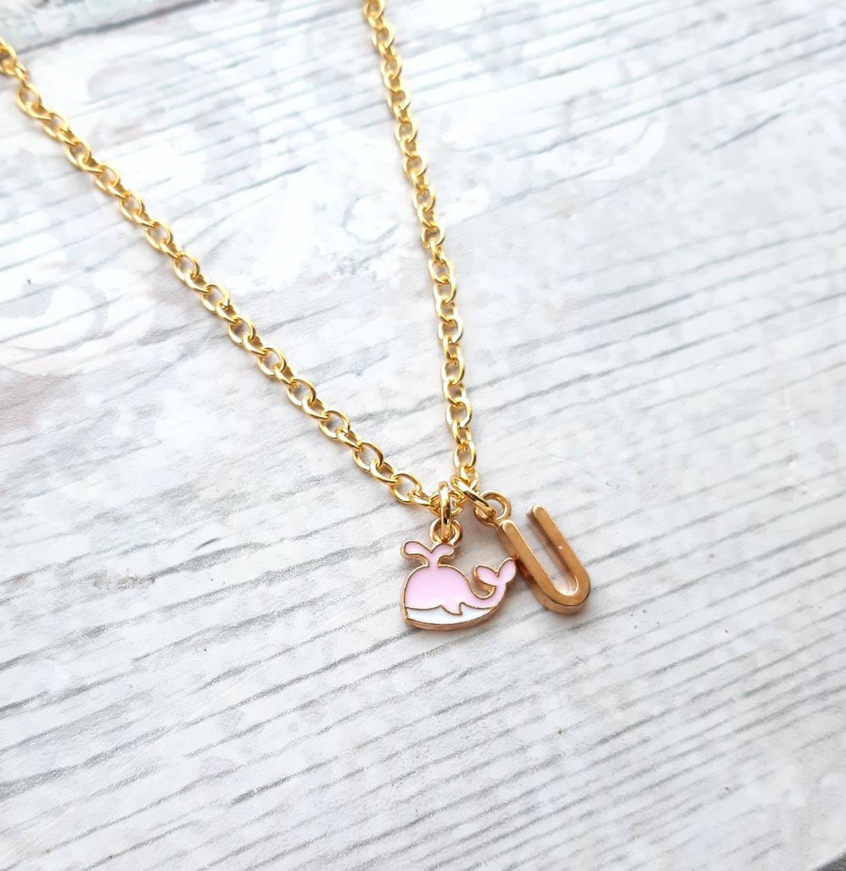 Whale necklace, ocean jewellery, orca lover, gifts for kids, sea life present, initial necklace