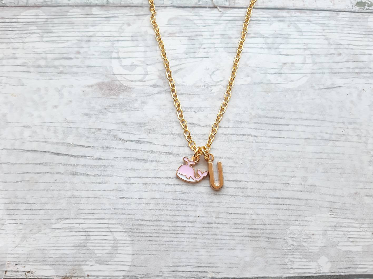 Whale necklace, ocean jewellery, orca lover, gifts for kids, sea life present, initial necklace