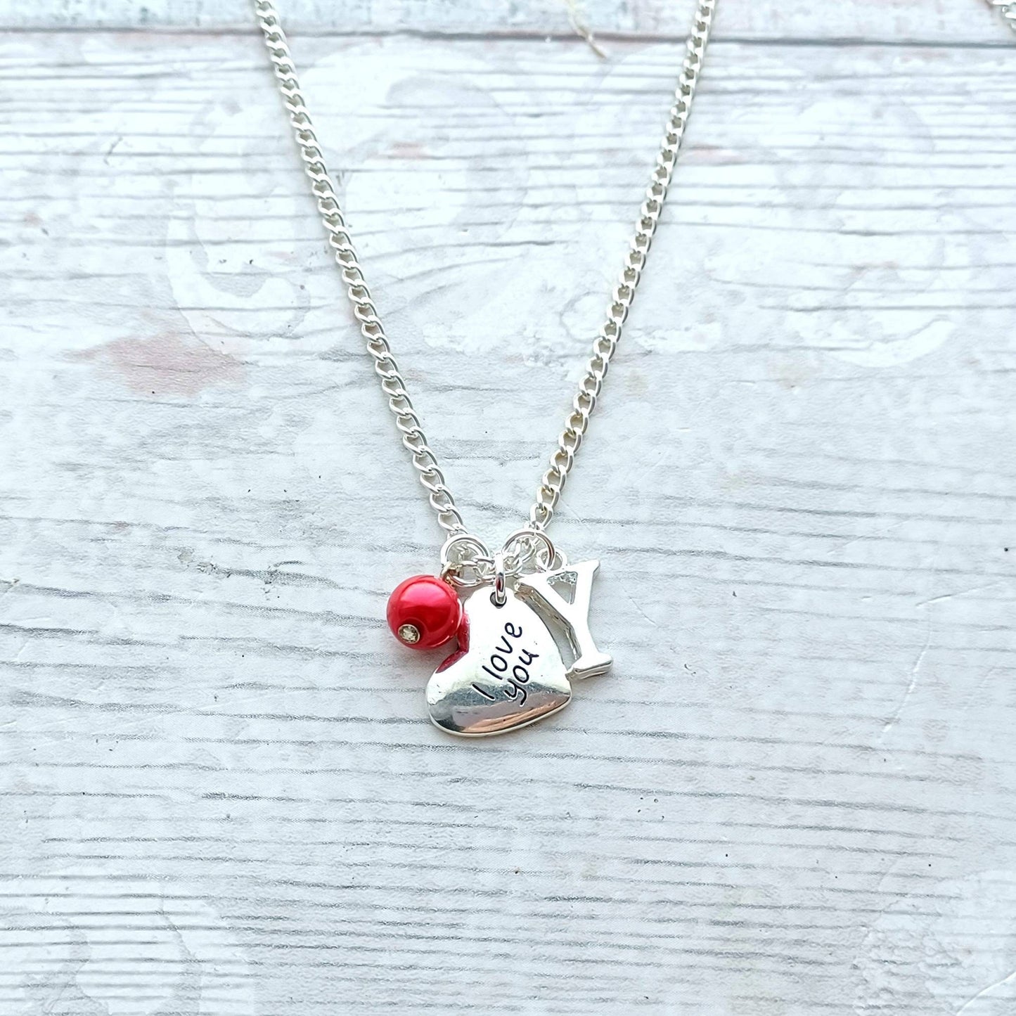 I love you heart necklace, anniversary present, gifts for wife, wedding jewellery, valentines day present for her, minimalist chain