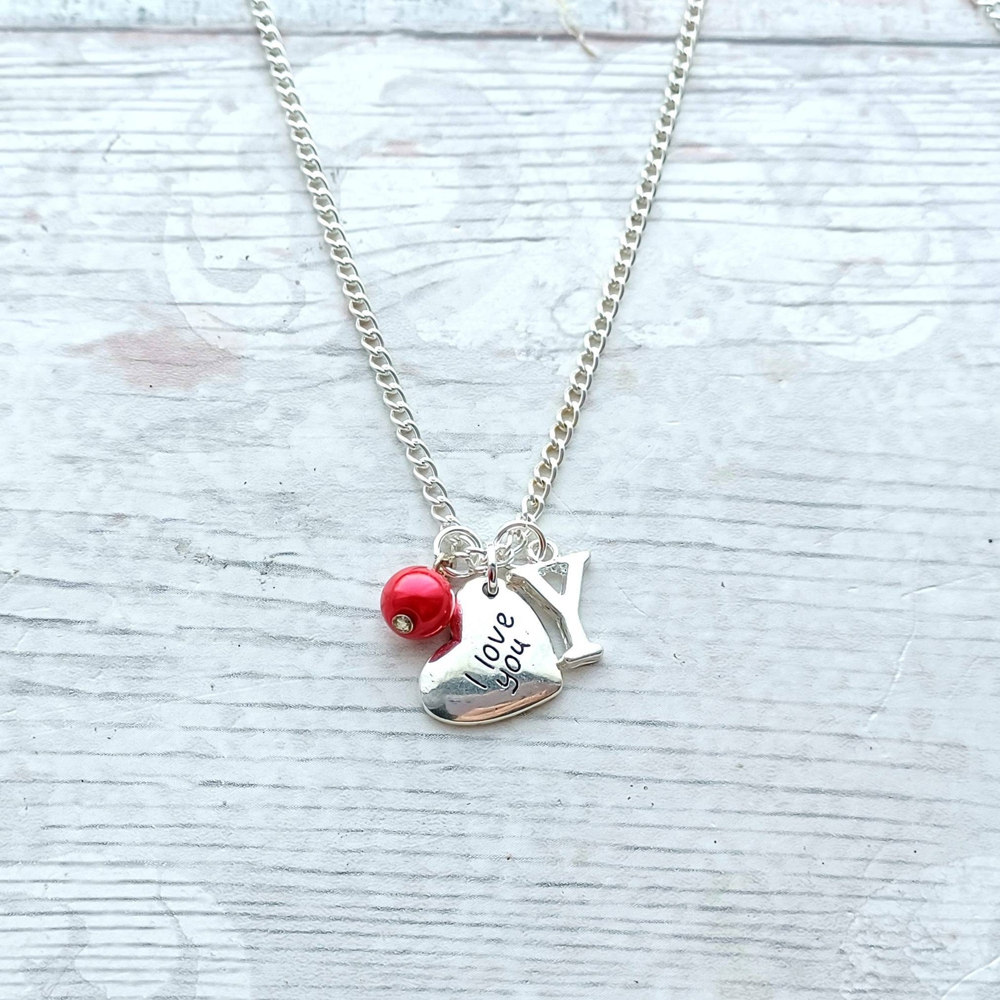 I love you heart necklace, anniversary present, gifts for wife, wedding jewellery, valentines day present for her, minimalist chain
