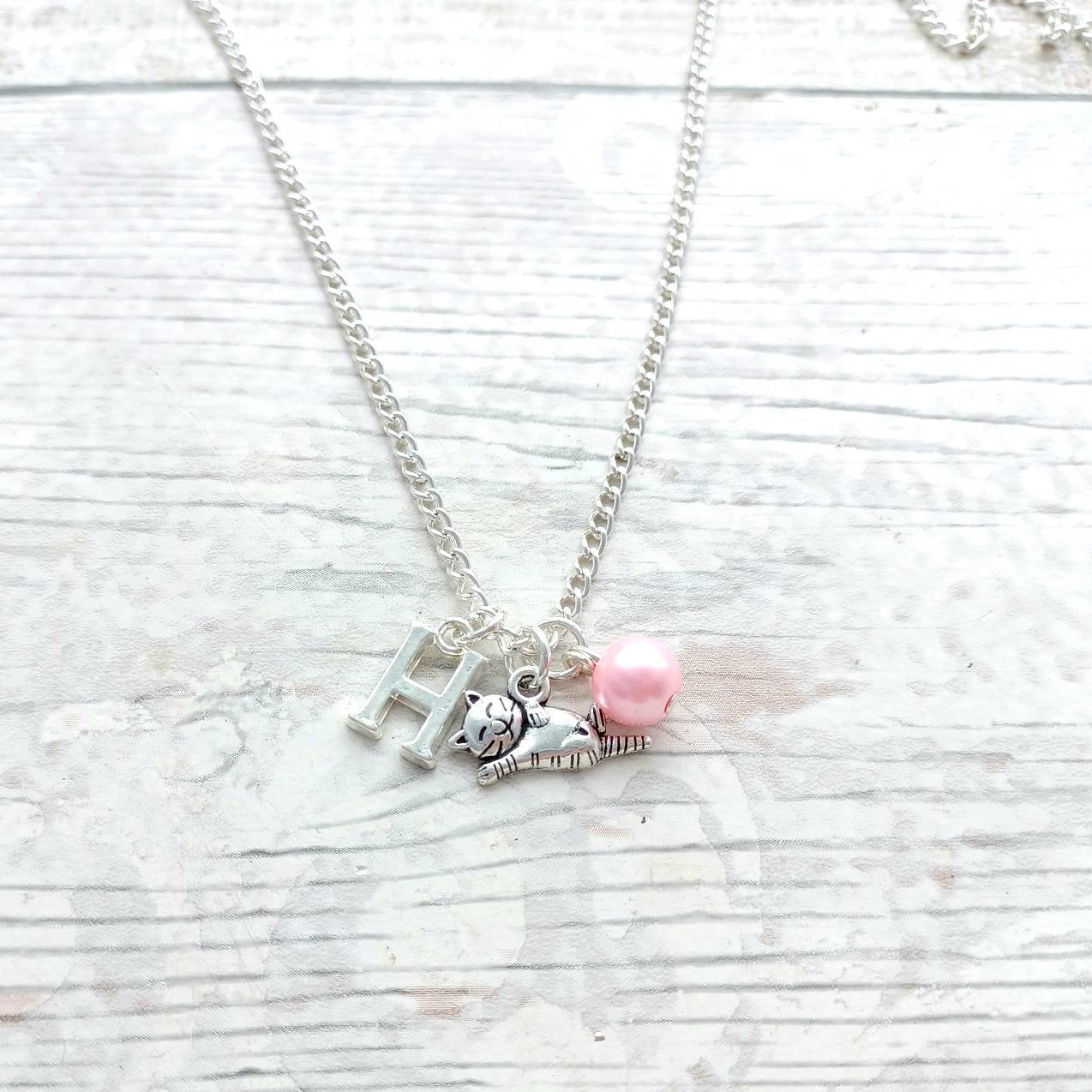 Cat necklace, feline jewellery, kitty mum gift, furry animal lover present, kitten necklace, crazy cat lady gift