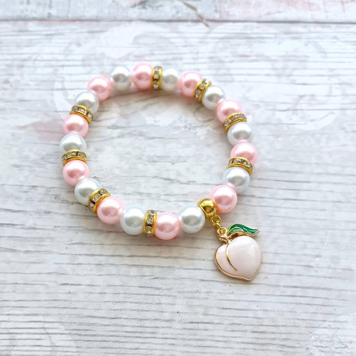 Peach bracelet, fruit jewellery, vegan gift, your a peach present