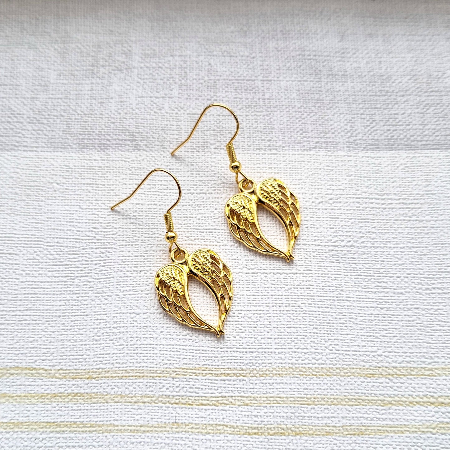 Angel wings earrings, wedding jewellery, bridal earrings, memorial gift for bride, guardian angel present