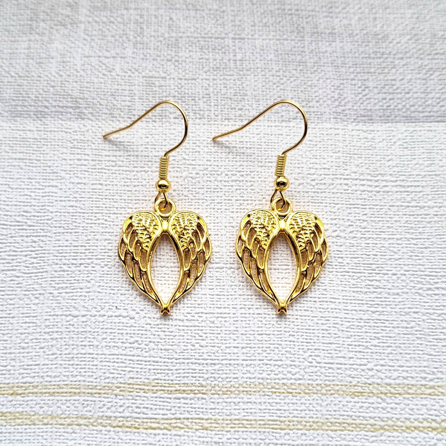 Angel wings earrings, wedding jewellery, bridal earrings, memorial gift for bride, guardian angel present