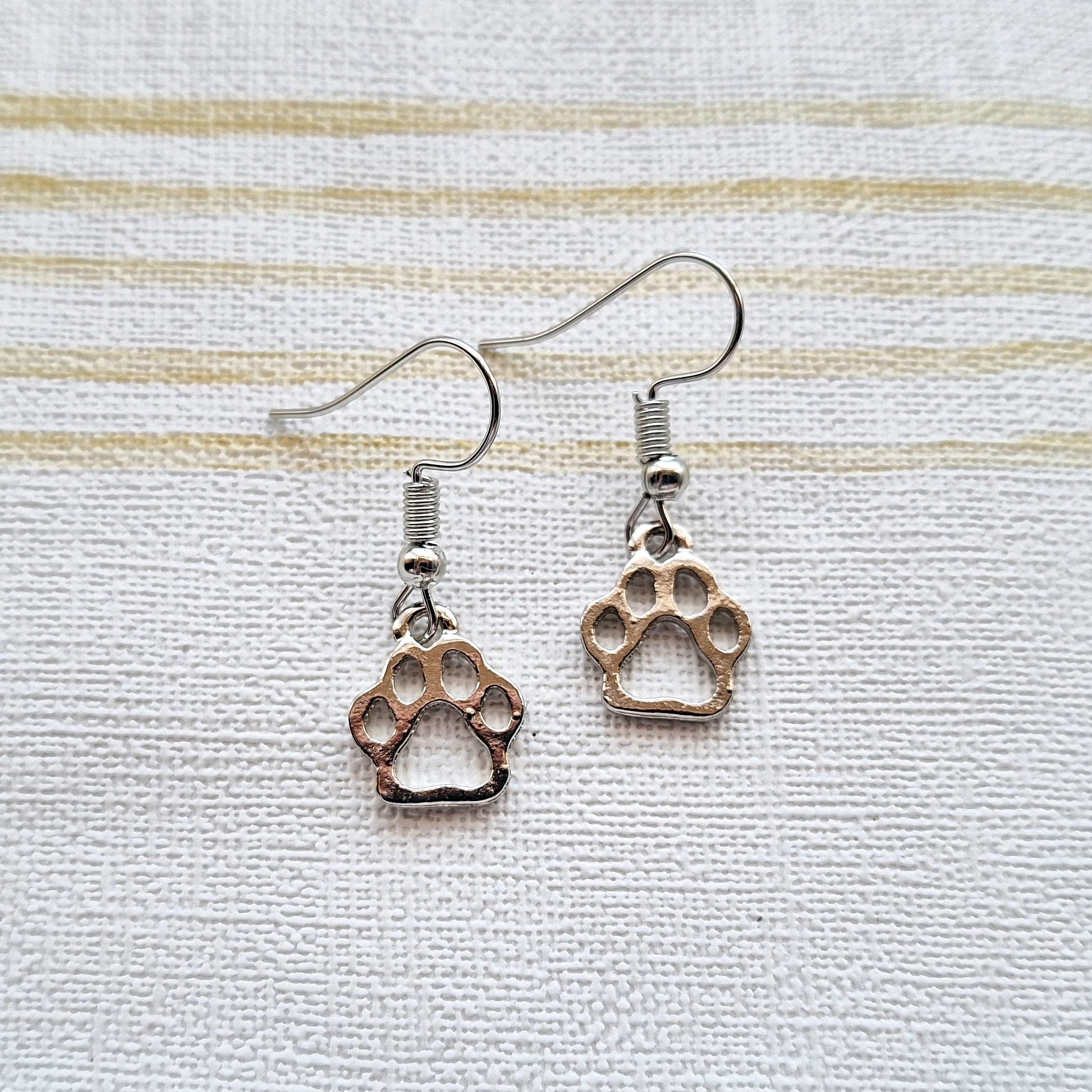 Paw print earrings, cat jewelry, dog jewellery, crazy cat lady, animal lover, pet earrings, gift for dog mum
