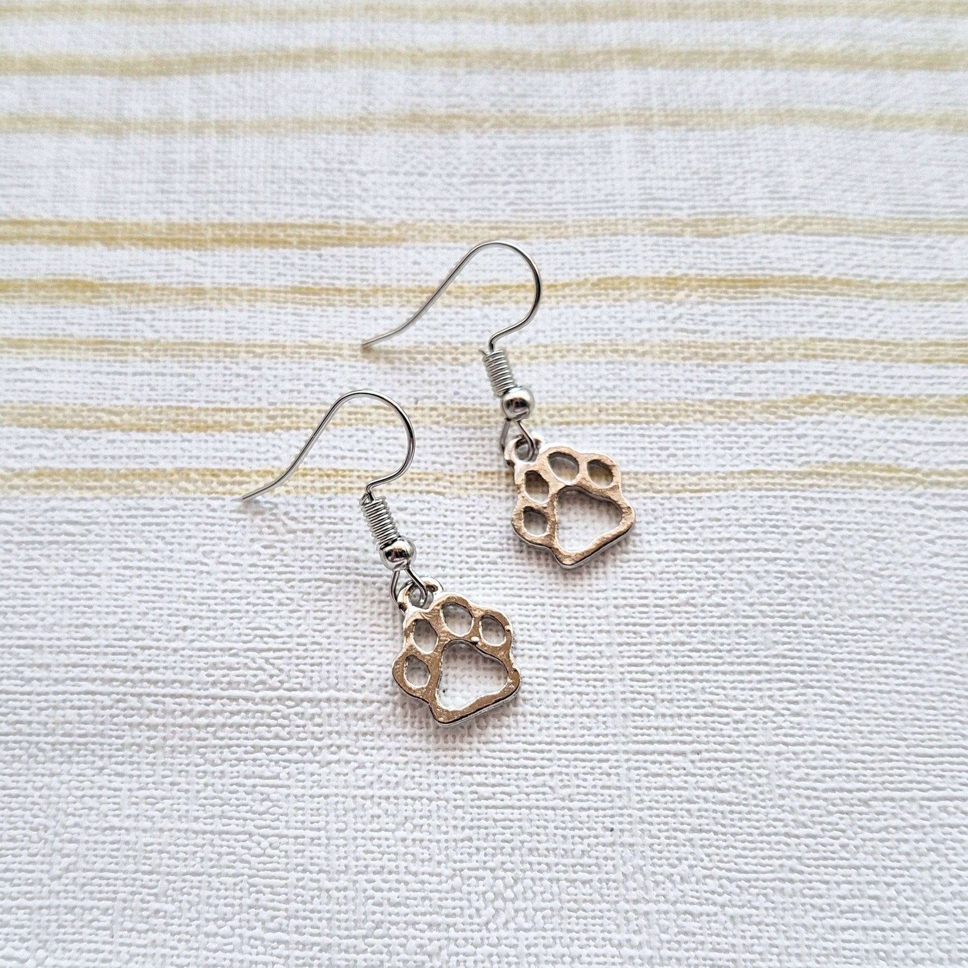 Paw print earrings, cat jewelry, dog jewellery, crazy cat lady, animal lover, pet earrings, gift for dog mum