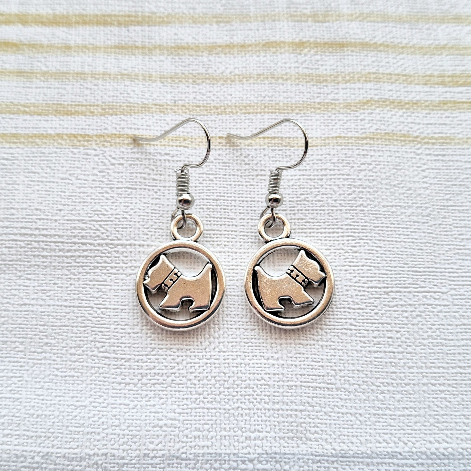 Dog earrings, scottish terrior jewelry, puppy jewellery, crazy dog lady, animal lover, pet earrings, gift for doggy mum