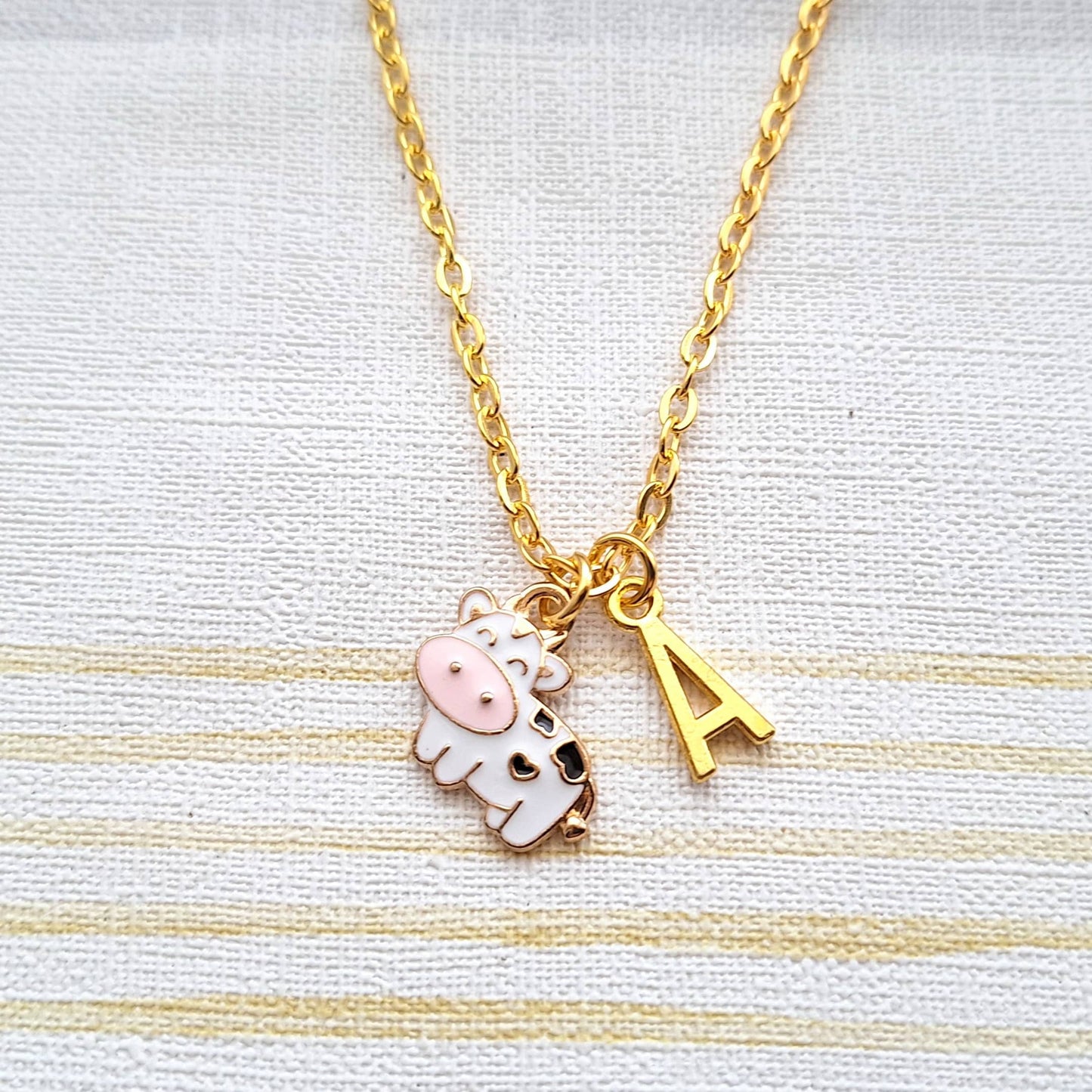 Cow necklace, farm animal jewellery, farmer present, cowgirl gift, farmyard keepsake, present for her