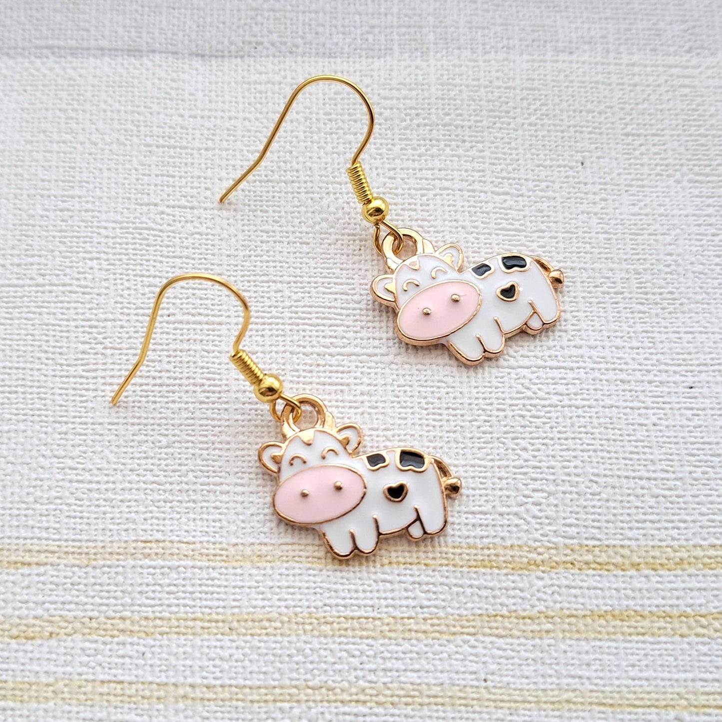 Cow earrings, farm animal jewellery, farmer gift, animal lover, farmyard keepsake, present for her