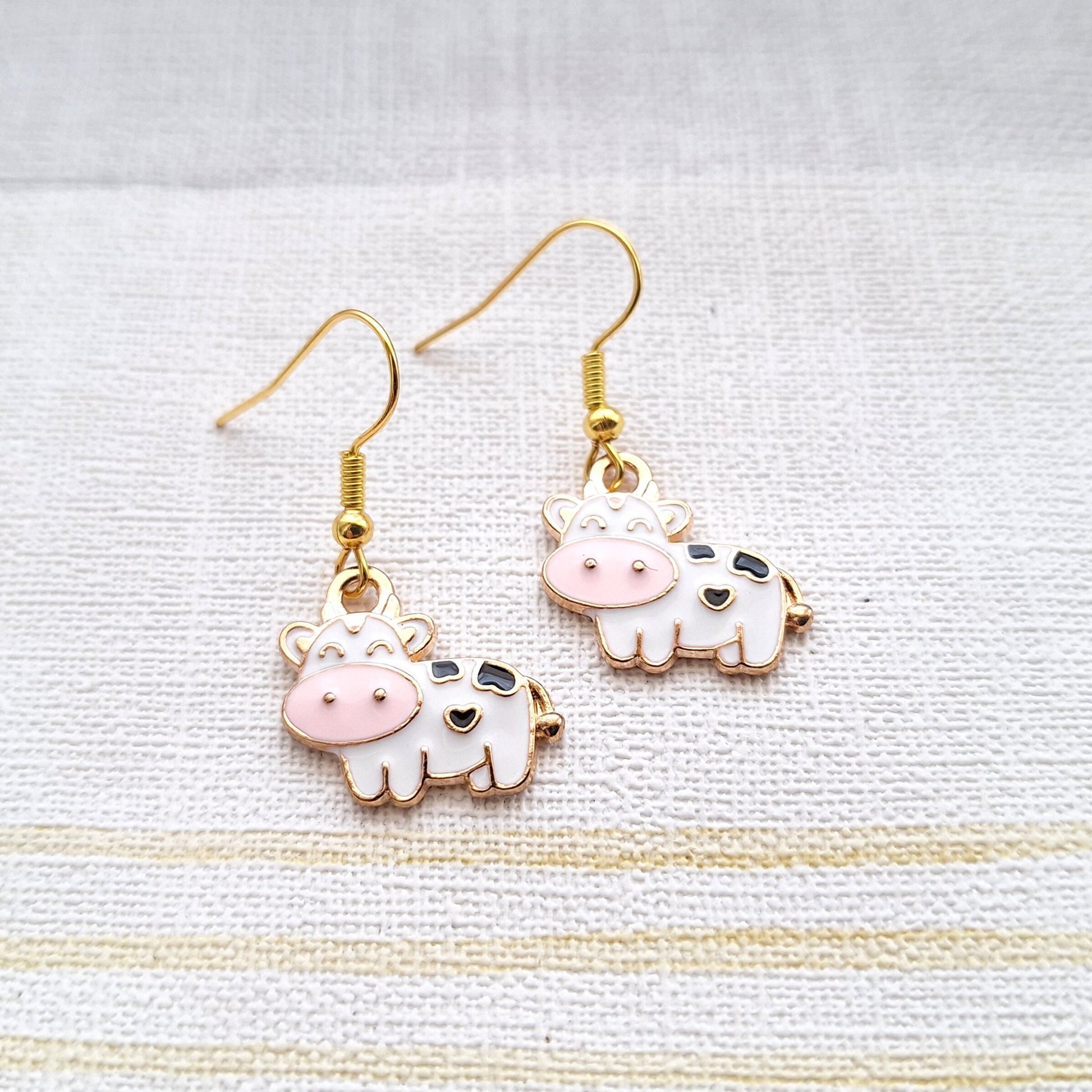 Cow earrings, farm animal jewellery, farmer gift, animal lover, farmyard keepsake, present for her