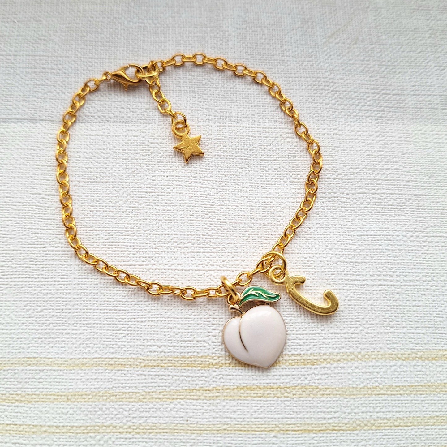 peach bracelet, your a peach jewellery, personalised friendship gift, couples funny valentines day present, peachy fruit lover
