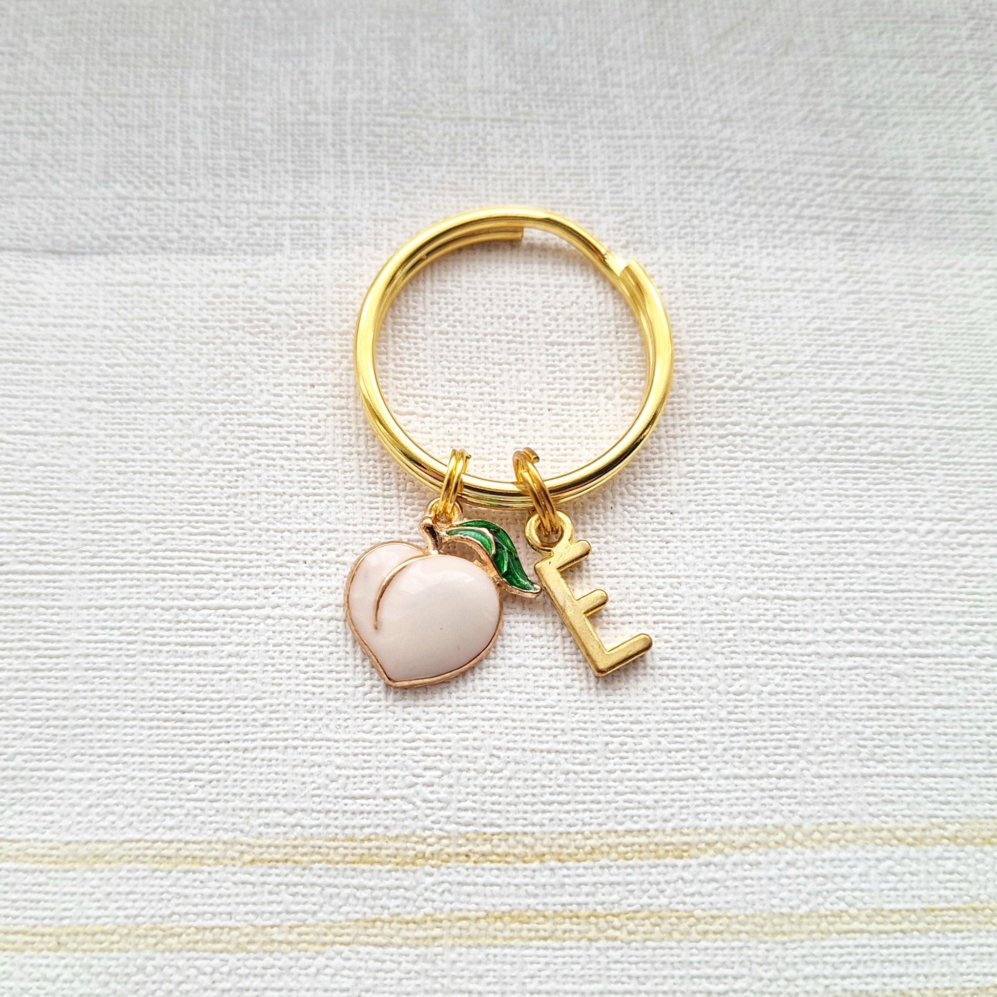 Peach keyring, your a peach keychain, gift for a princess, initial keyring, friendship present
