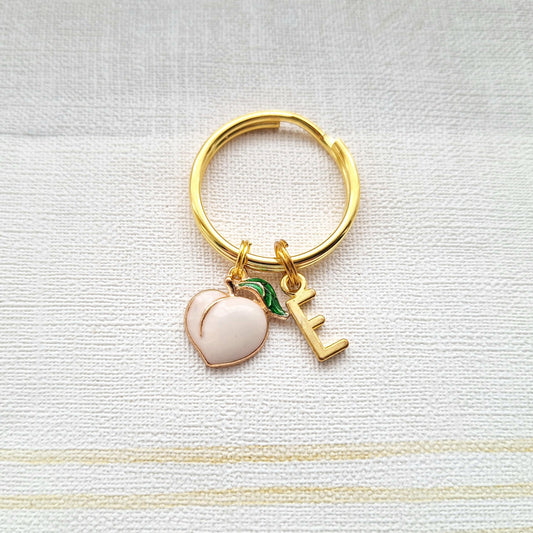 Peach keyring, your a peach keychain, gift for a princess, initial keyring, friendship present