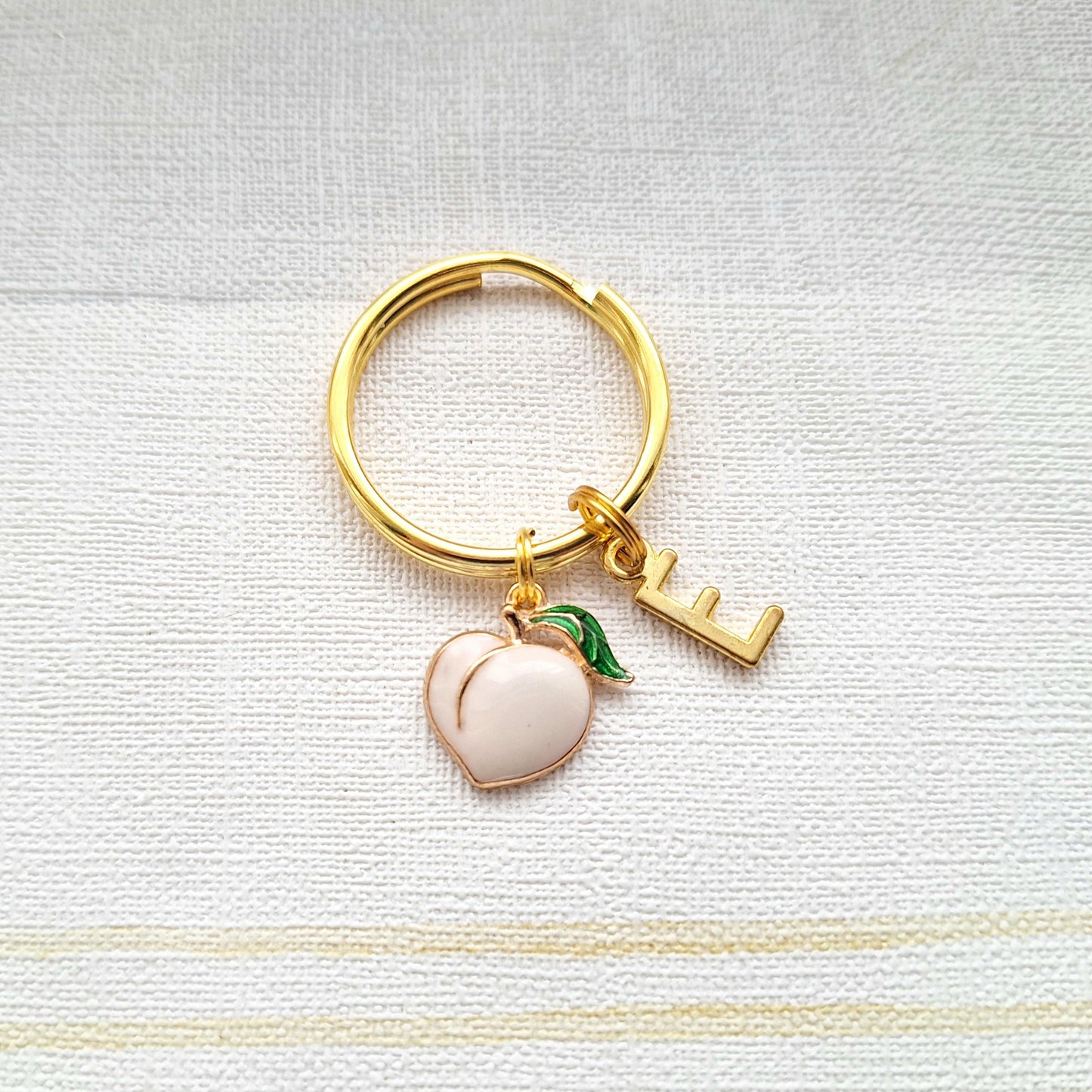 Peach keyring, your a peach keychain, gift for a princess, initial keyring, friendship present