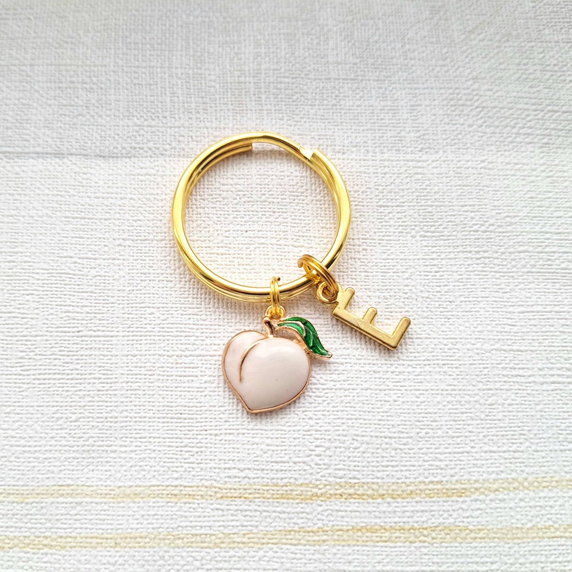 Peach keyring, your a peach keychain, gift for a princess, initial keyring, friendship present