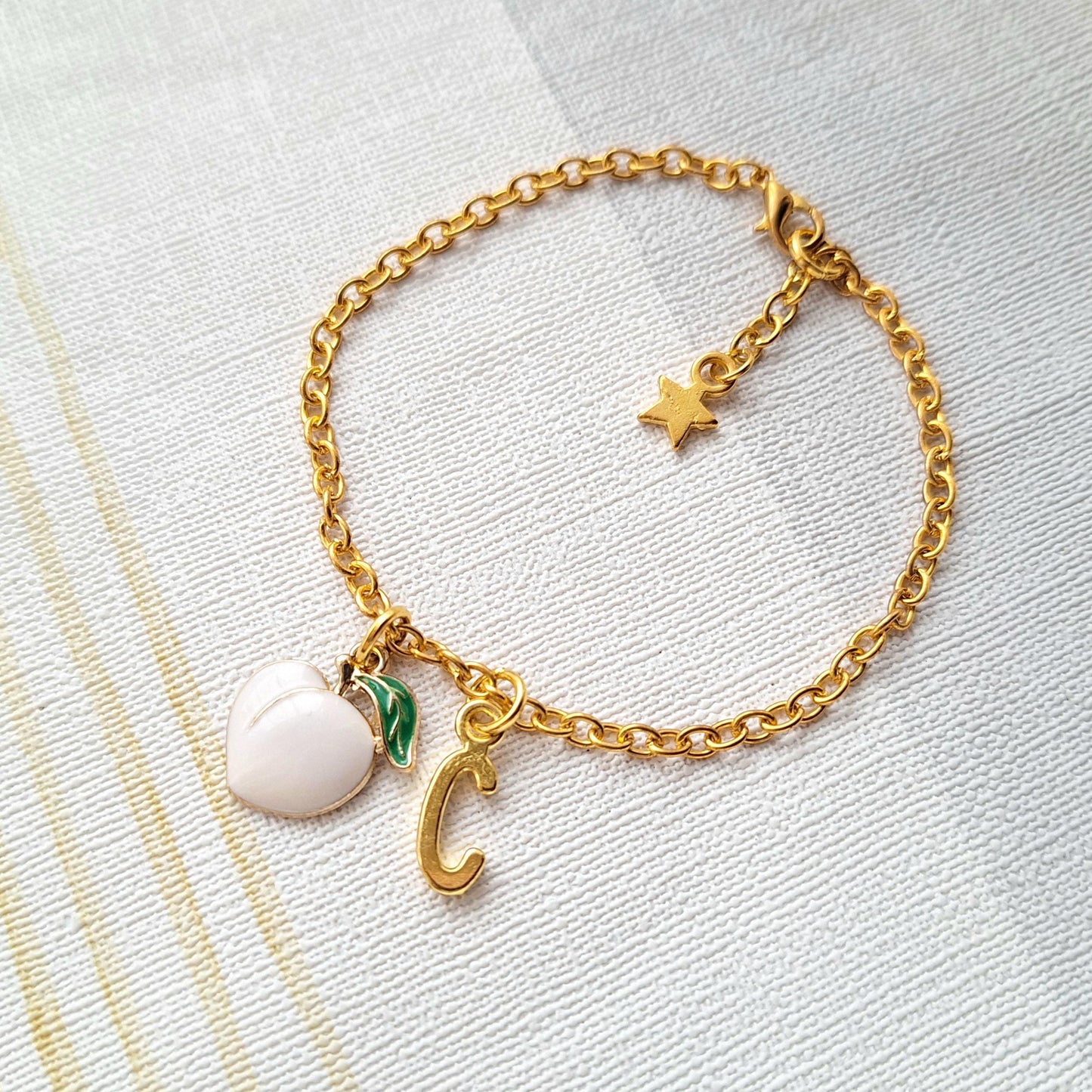 peach bracelet, your a peach jewellery, personalised friendship gift, couples funny valentines day present, peachy fruit lover