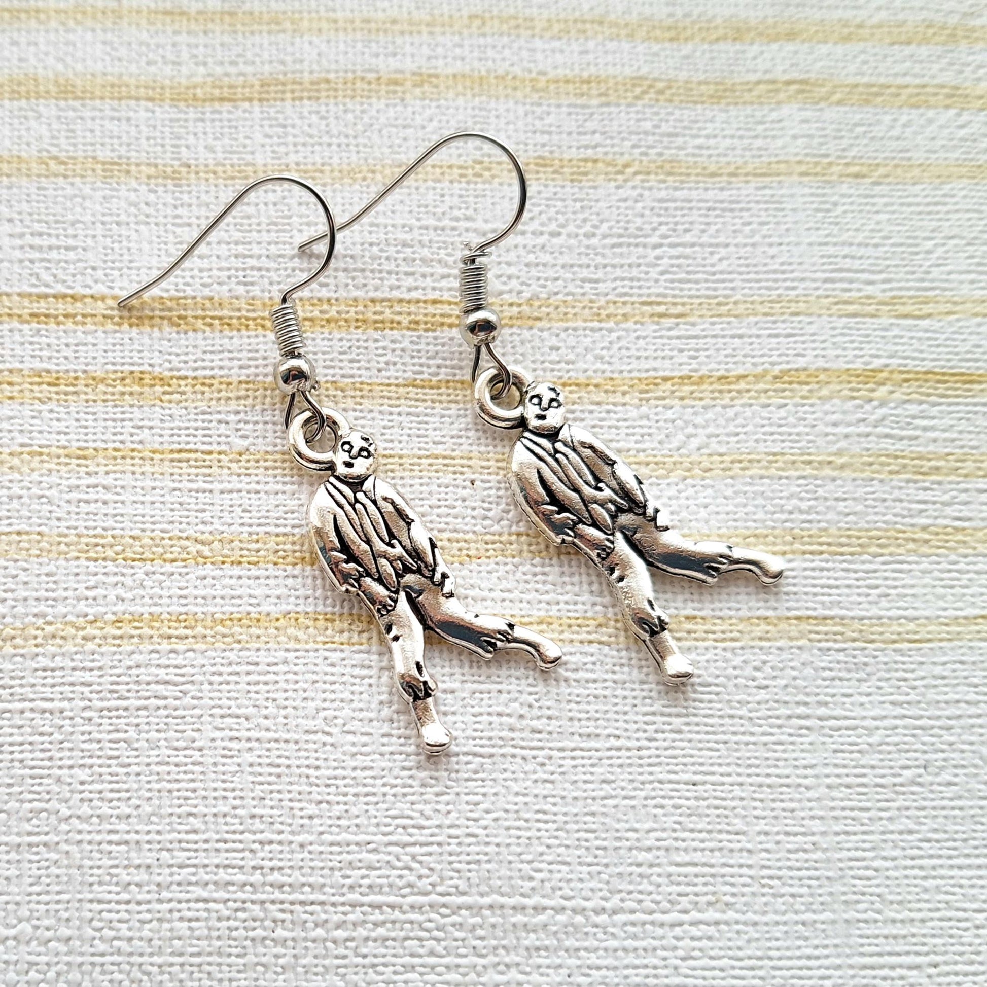 Zombie earrings, halloween jewellery, walking dead jewelry, supernatural undead earrings, gothic gift, spooky living dead present