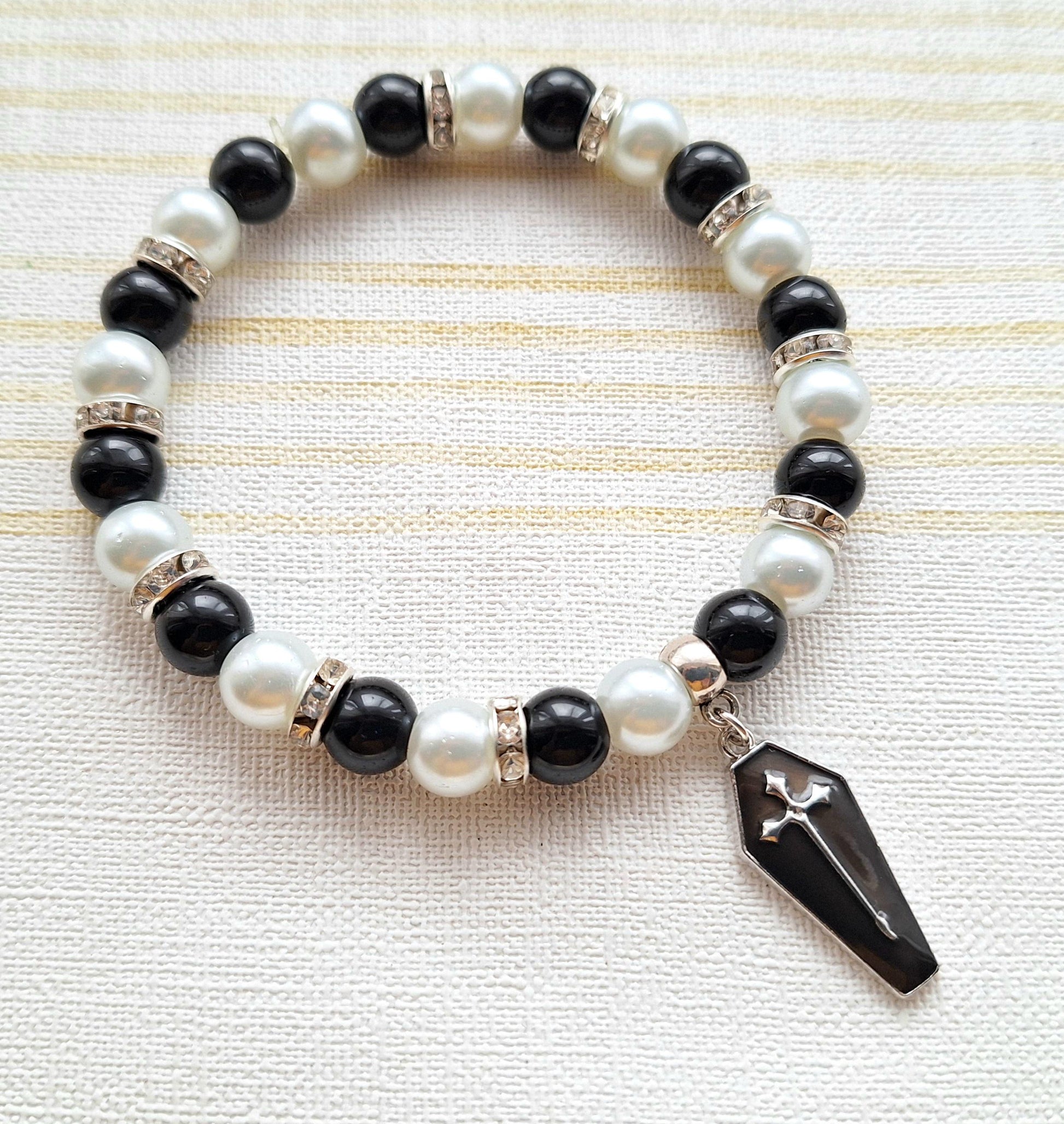 Coffin bracelet, Halloween jewellery, dracula cross coffin, gift for goth, spooky season, present for friend, vampire bracelet