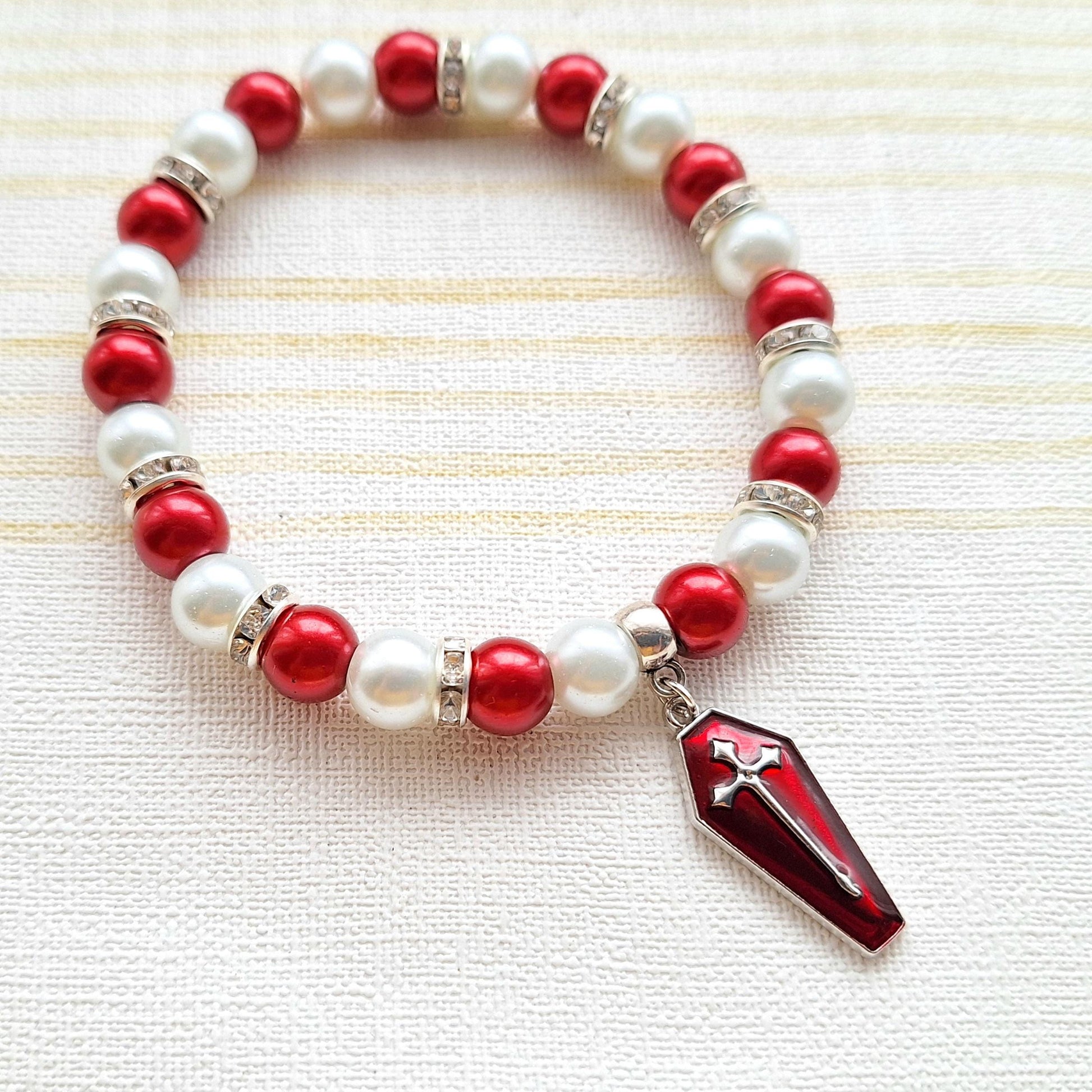 Coffin bracelet, Halloween jewellery, dracula cross coffin, gift for goth, spooky season, present for friend, vampire bracelet