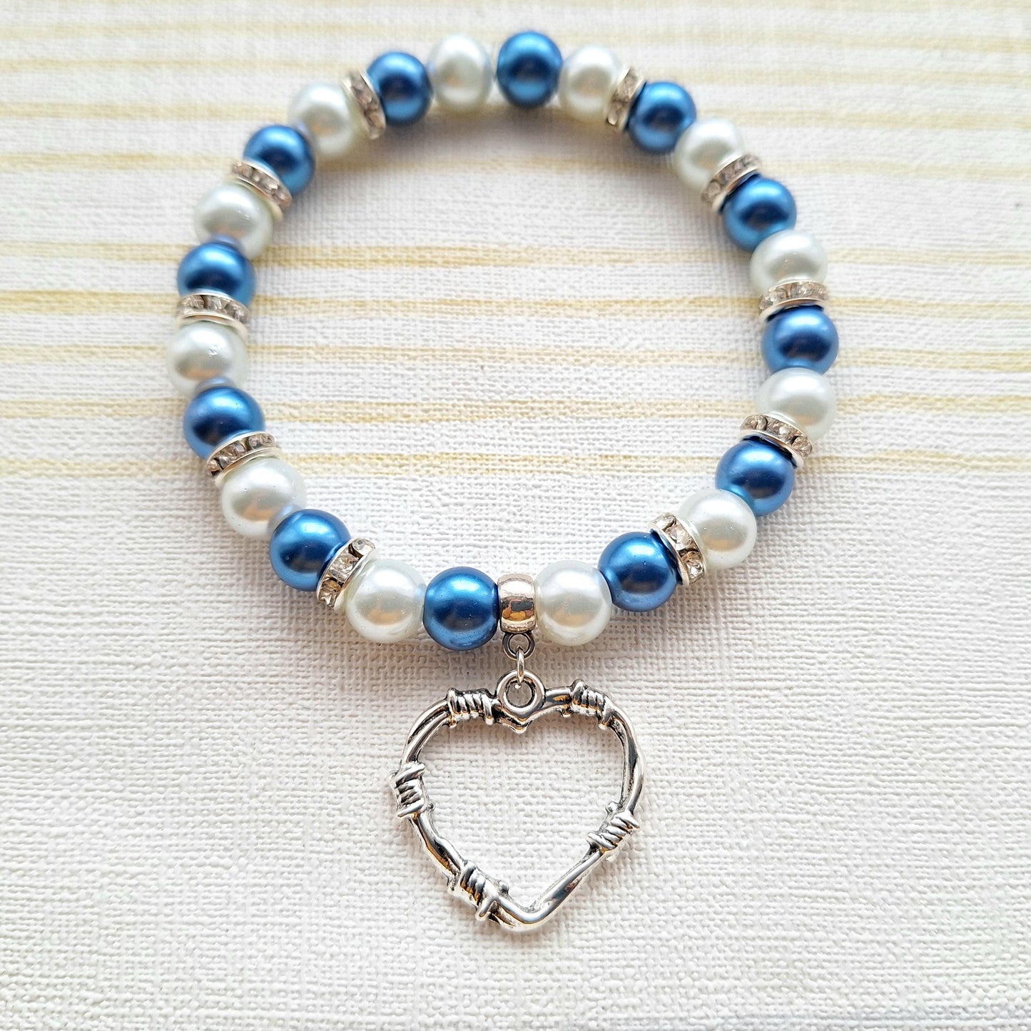 Barbed wire heart bracelet, love heart jewellery, halloween jewellery, horror bracelet, gothic gift, anniversary present, broken hearted