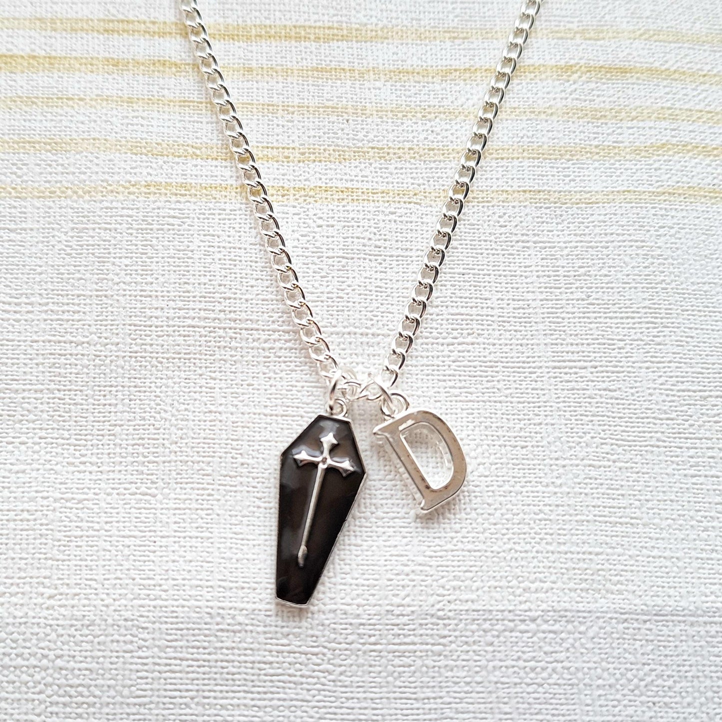 Coffin necklace, halloween jewellery, dracula vampire coffin, cross gift for goth, spooky season, horror jewelry