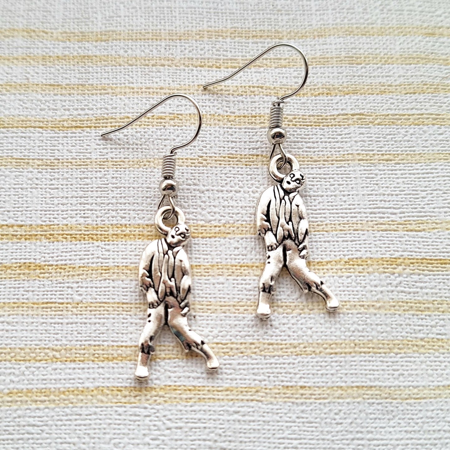 Zombie earrings, halloween jewellery, walking dead jewelry, supernatural undead earrings, gothic gift, spooky living dead present