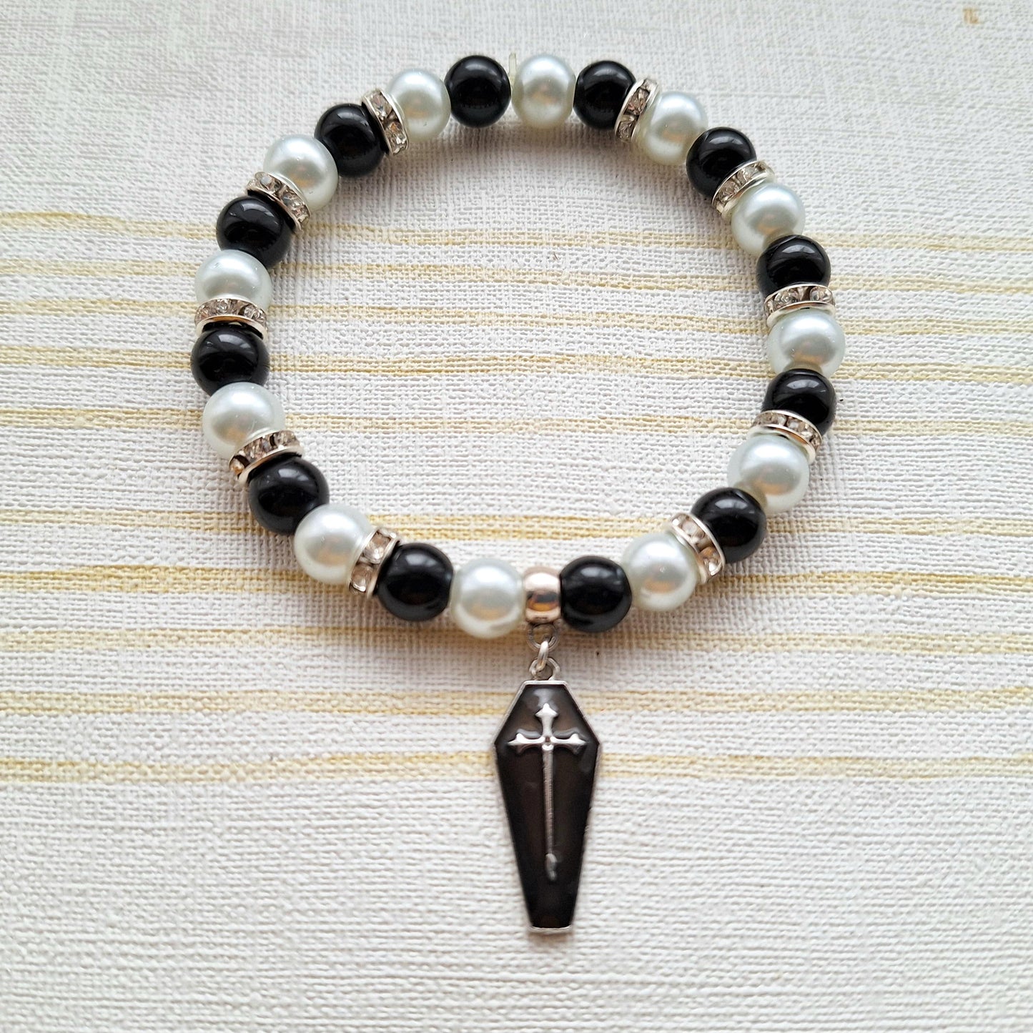 Coffin bracelet, Halloween jewellery, dracula cross coffin, gift for goth, spooky season, present for friend, vampire bracelet
