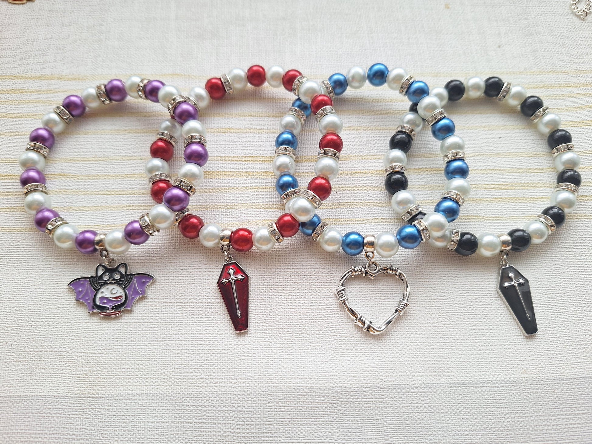 Coffin bracelet, Halloween jewellery, dracula cross coffin, gift for goth, spooky season, present for friend, vampire bracelet