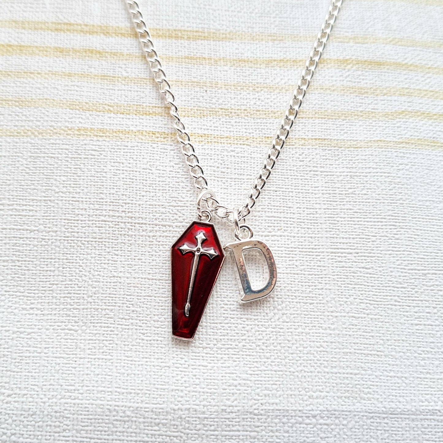 Coffin necklace, halloween jewellery, dracula vampire coffin, cross gift for goth, spooky season, horror jewelry