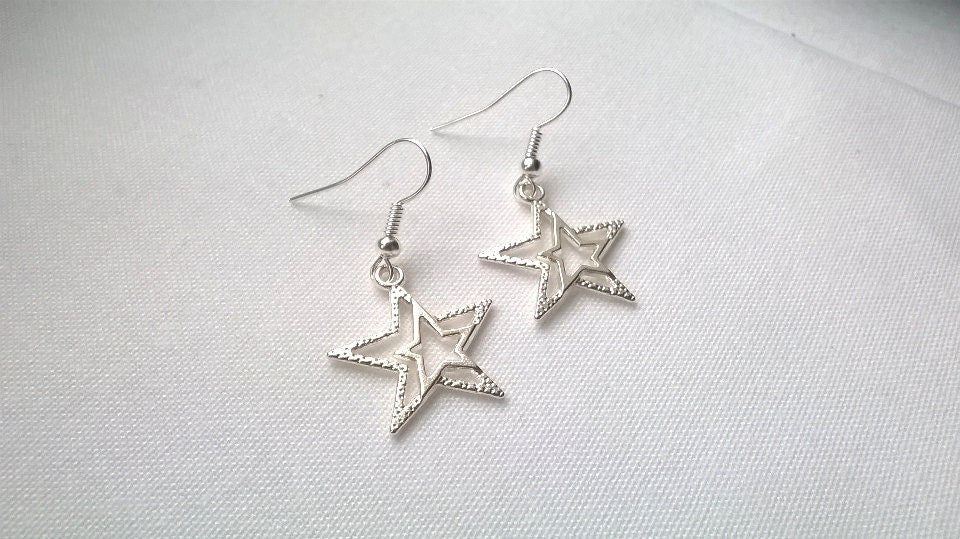 Star earrings, space charm earrings, galaxy star jewellery, summer jewelry, gifts for her, birthday present, mothers day gift